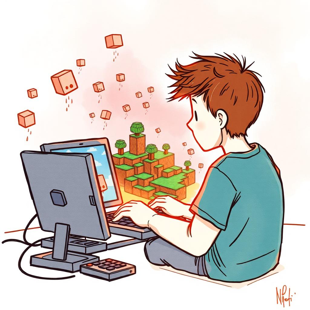 Minecraft 風格插畫